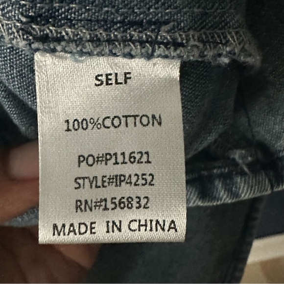 Free people- Bibi Denim Pearl Detail Mini Dress- Womens Size M #510-10 - Picture 10 of 14